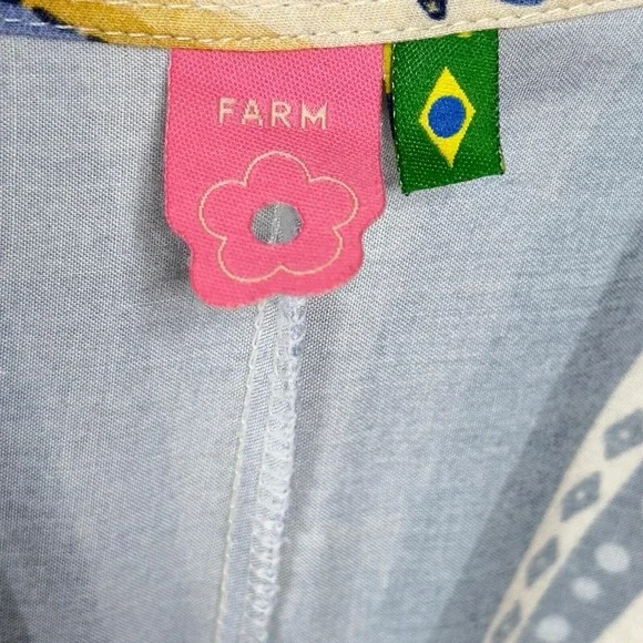 Farm Rio Butterfly Floral Print Kimono Sleeve Dress Bohemian Style - Picture 9 of 10